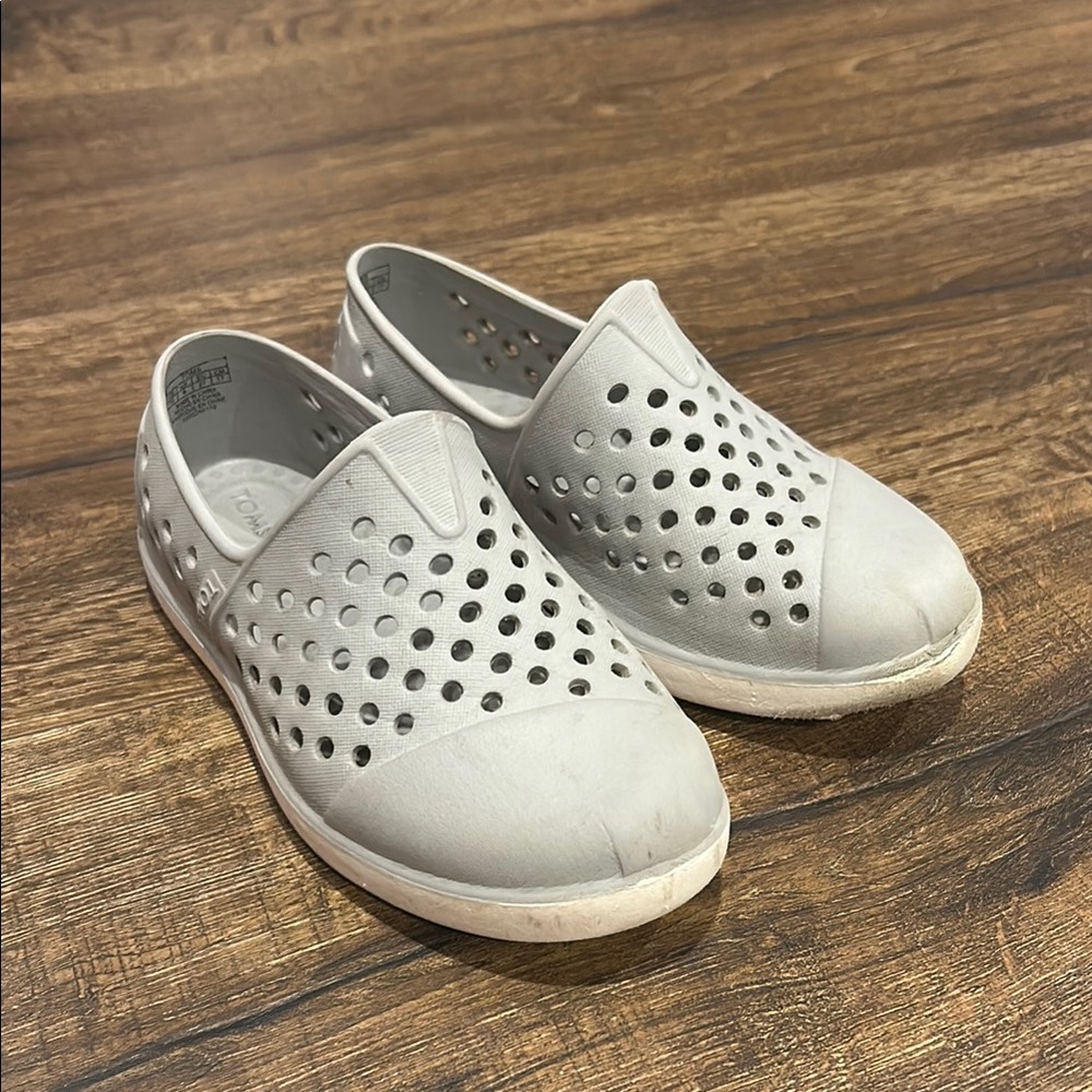 Toms Light Gray Perforated Slip-Ons